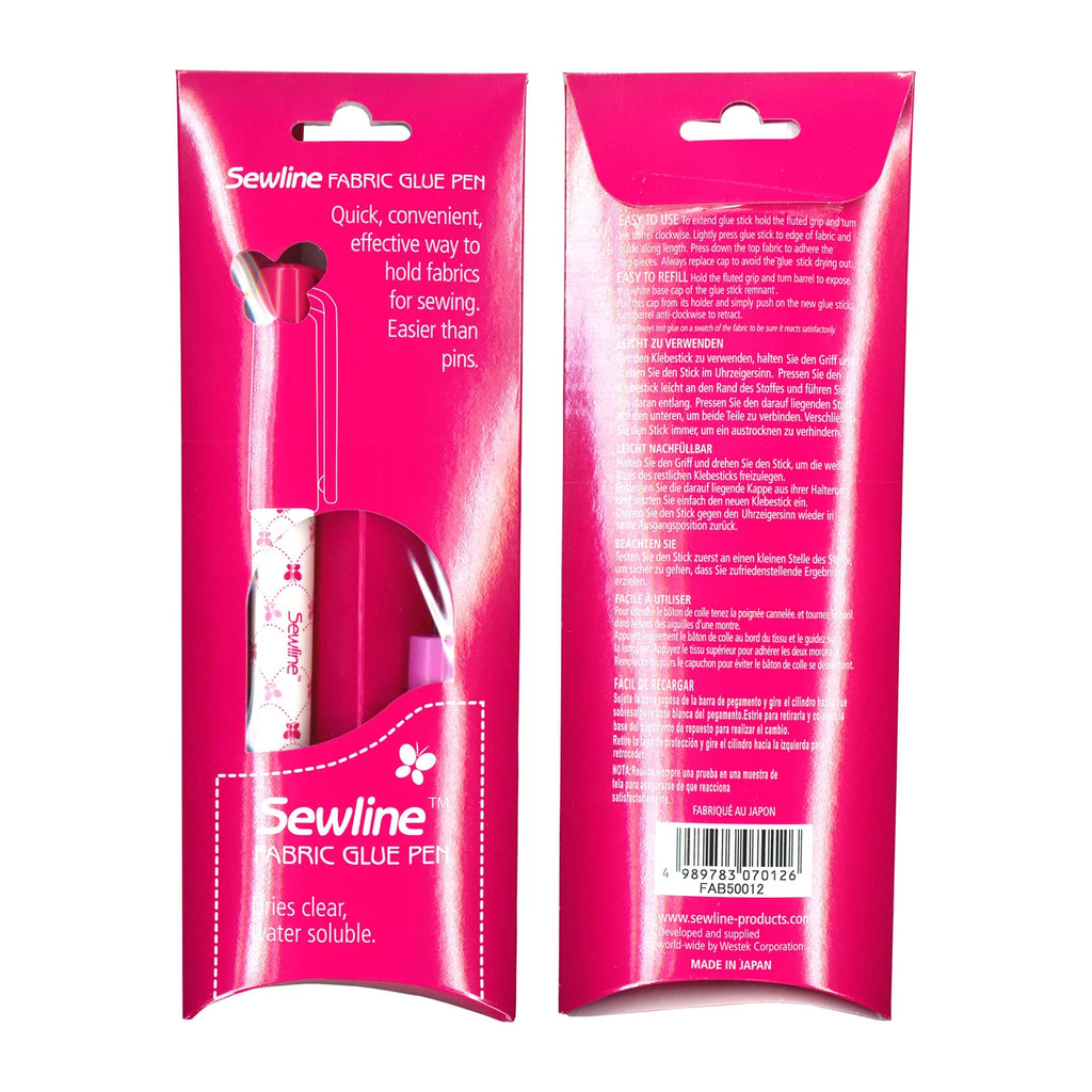 Sewline blue water soluble fabric glue pen, refillable