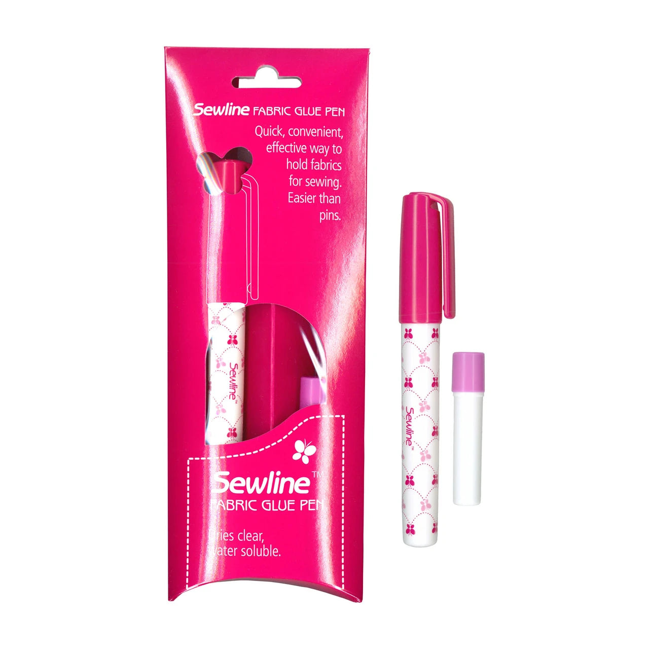Sewline water soluble fabric glue pen, blue