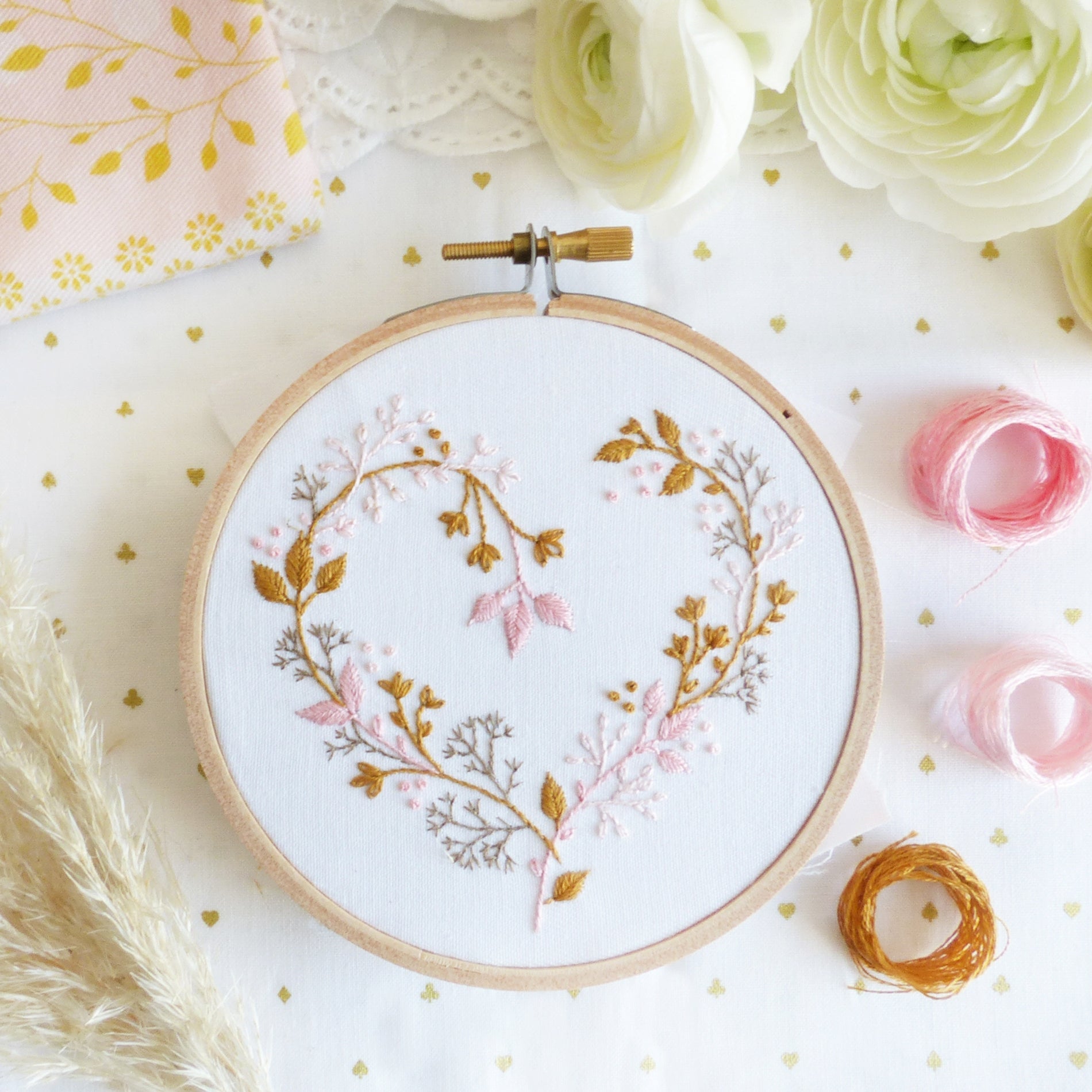Wildflowers Heart embroidery kit by Tamar Nahir-Yanai