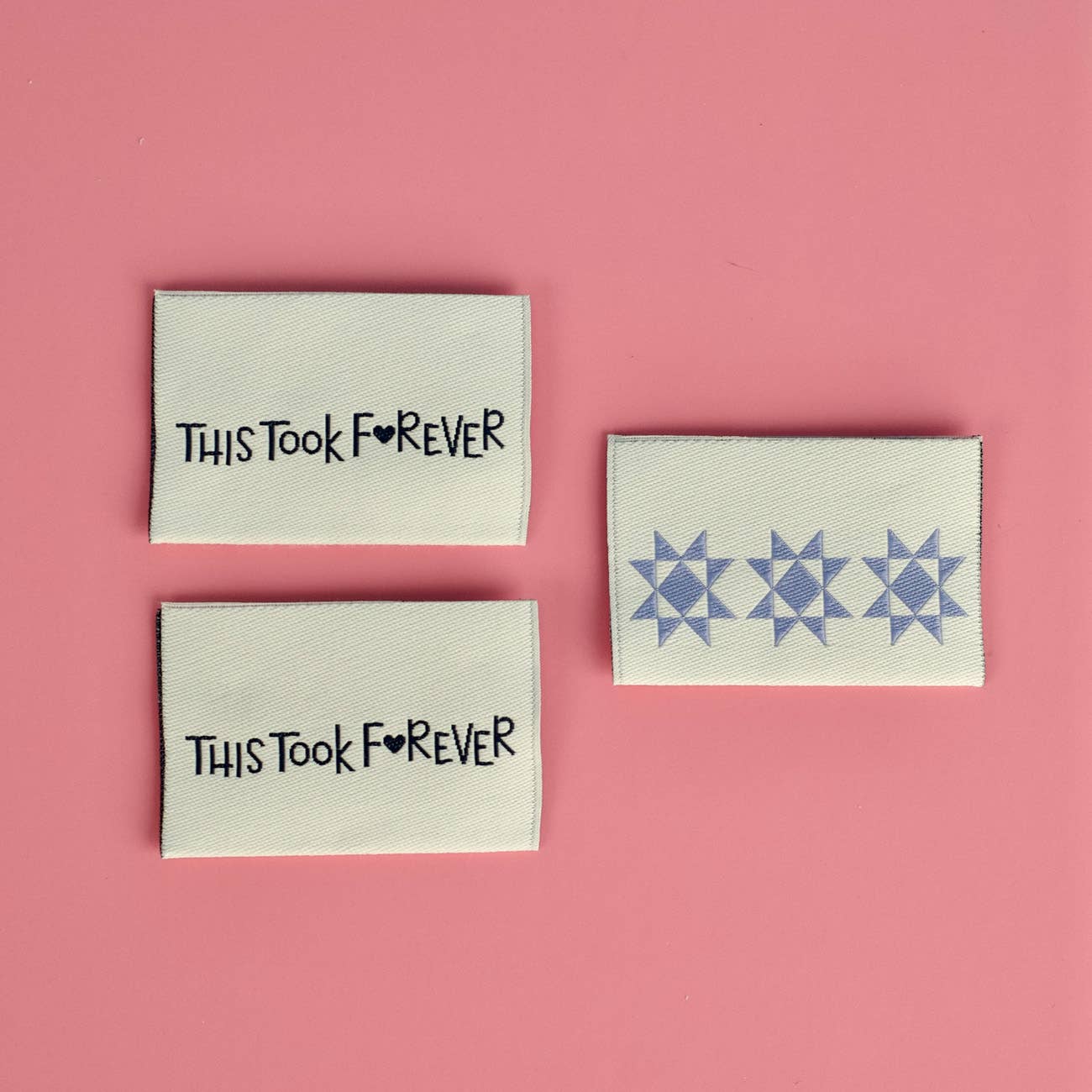 This Took Forever reversible woven sew-in label