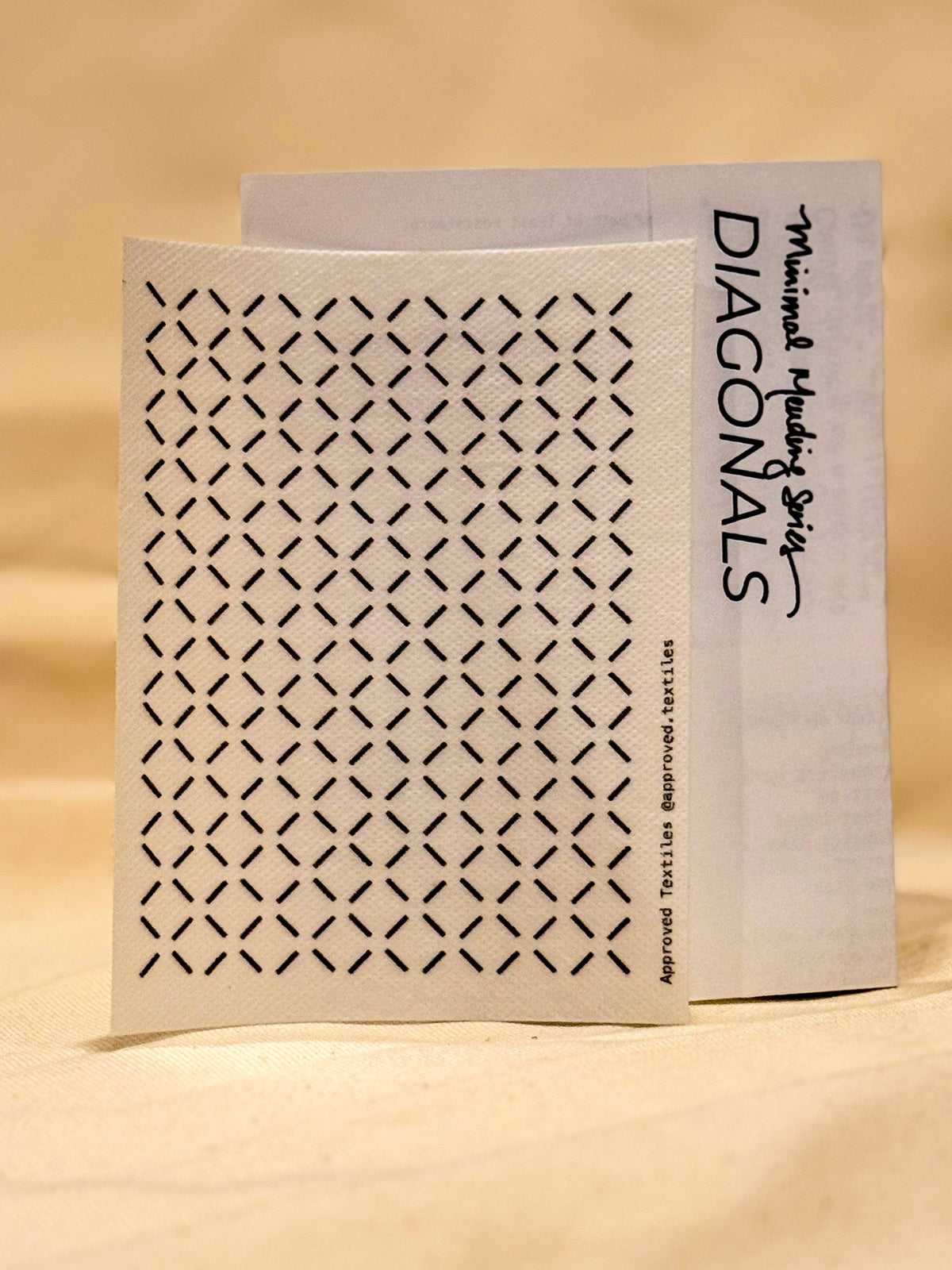 Diagonals four design mending transfer set, rinses away after stitching