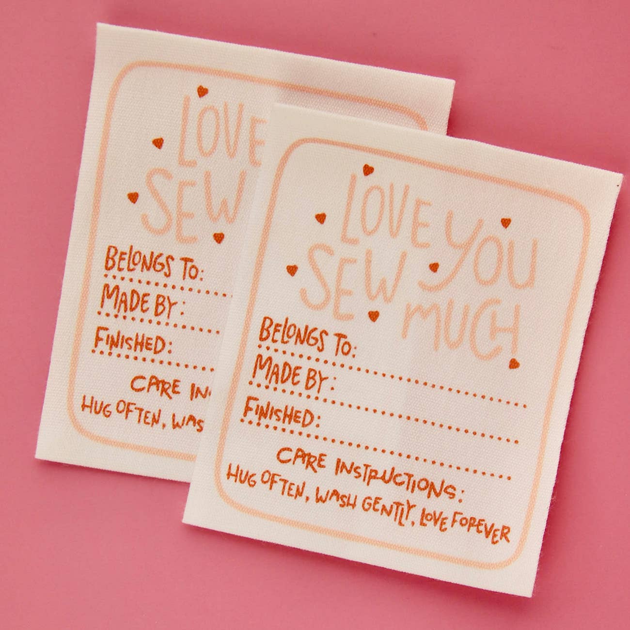 Love You Sew Much woven cotton write-on quilt label