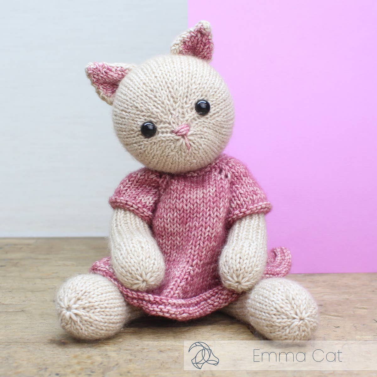 Emma Cat knitted amigurumi soft toy
