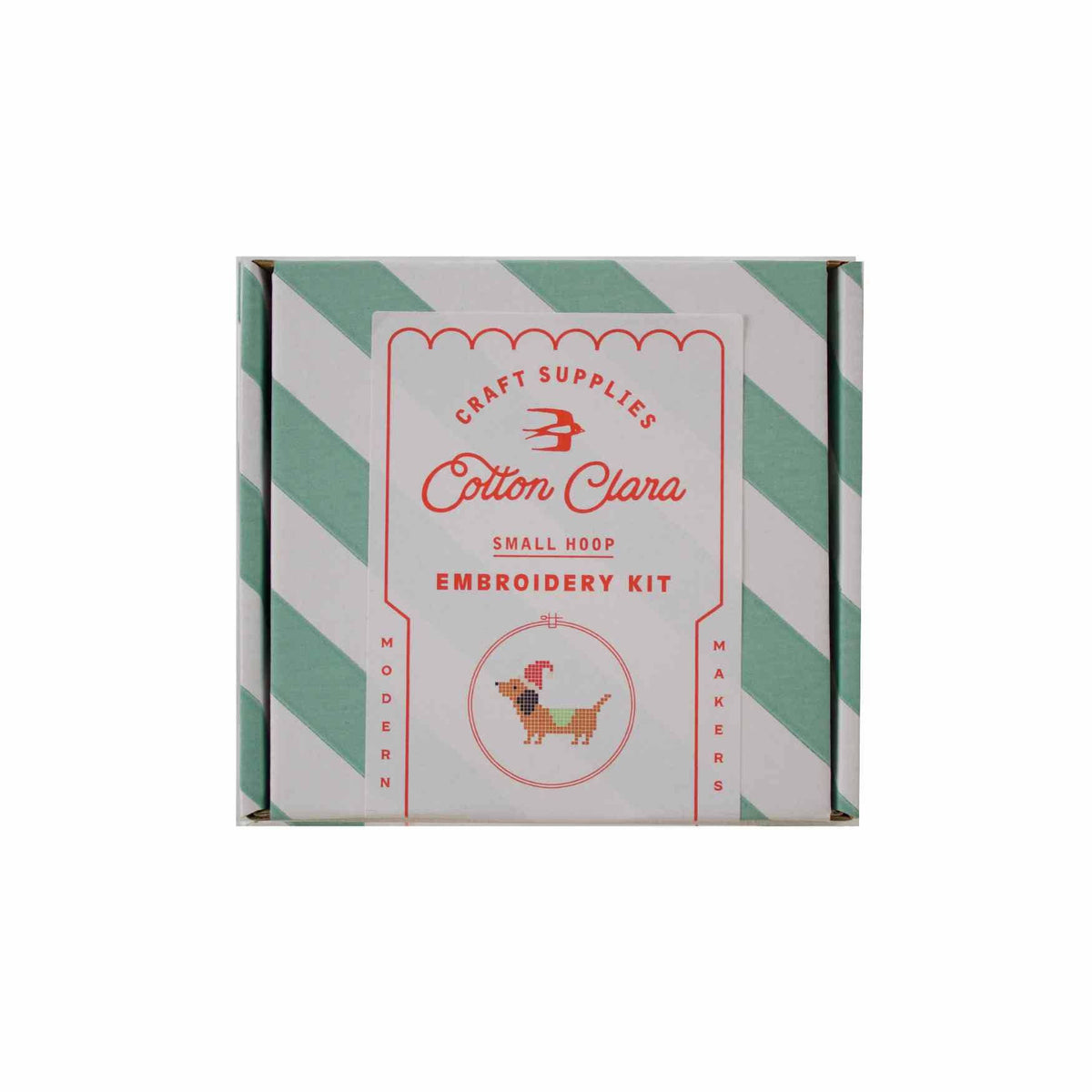 Christmas Dachshund Cross Stitch Kit by Cotton Clara