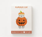Pumpkin Cat felt doll kit in its screen printed Kiriki Press packaging