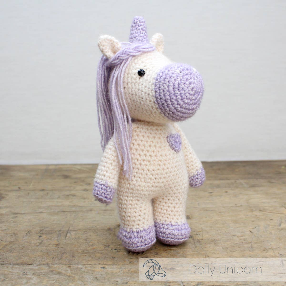 Dolly unicorn crochet kit, 20 cm finished amigurumi unicorn