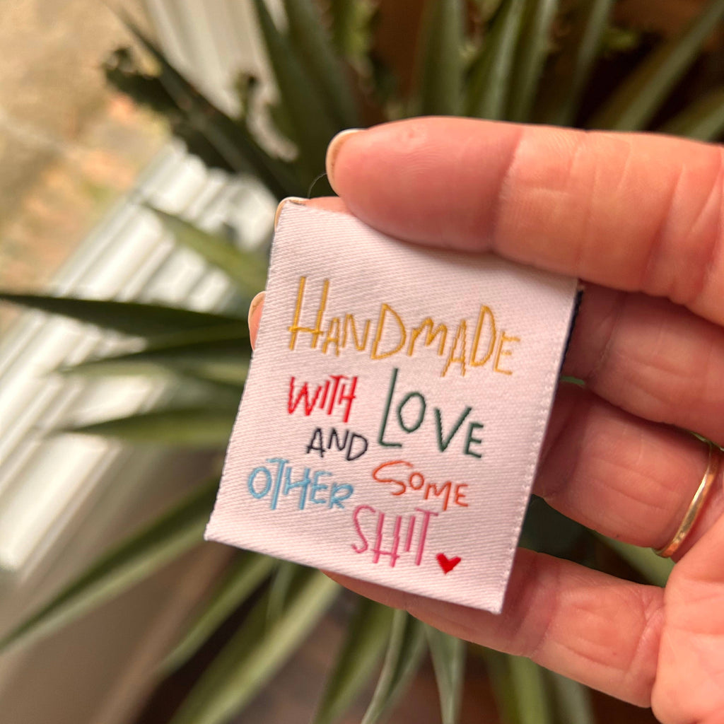 Pack of three Handmade with Love and Some sew-in labels by Kati Cupcake
