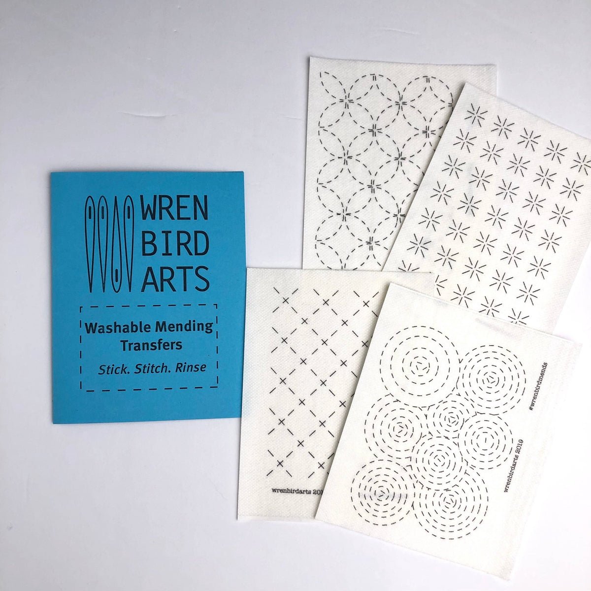 Set #1 Blue in its compostable sleeve with printed instructions