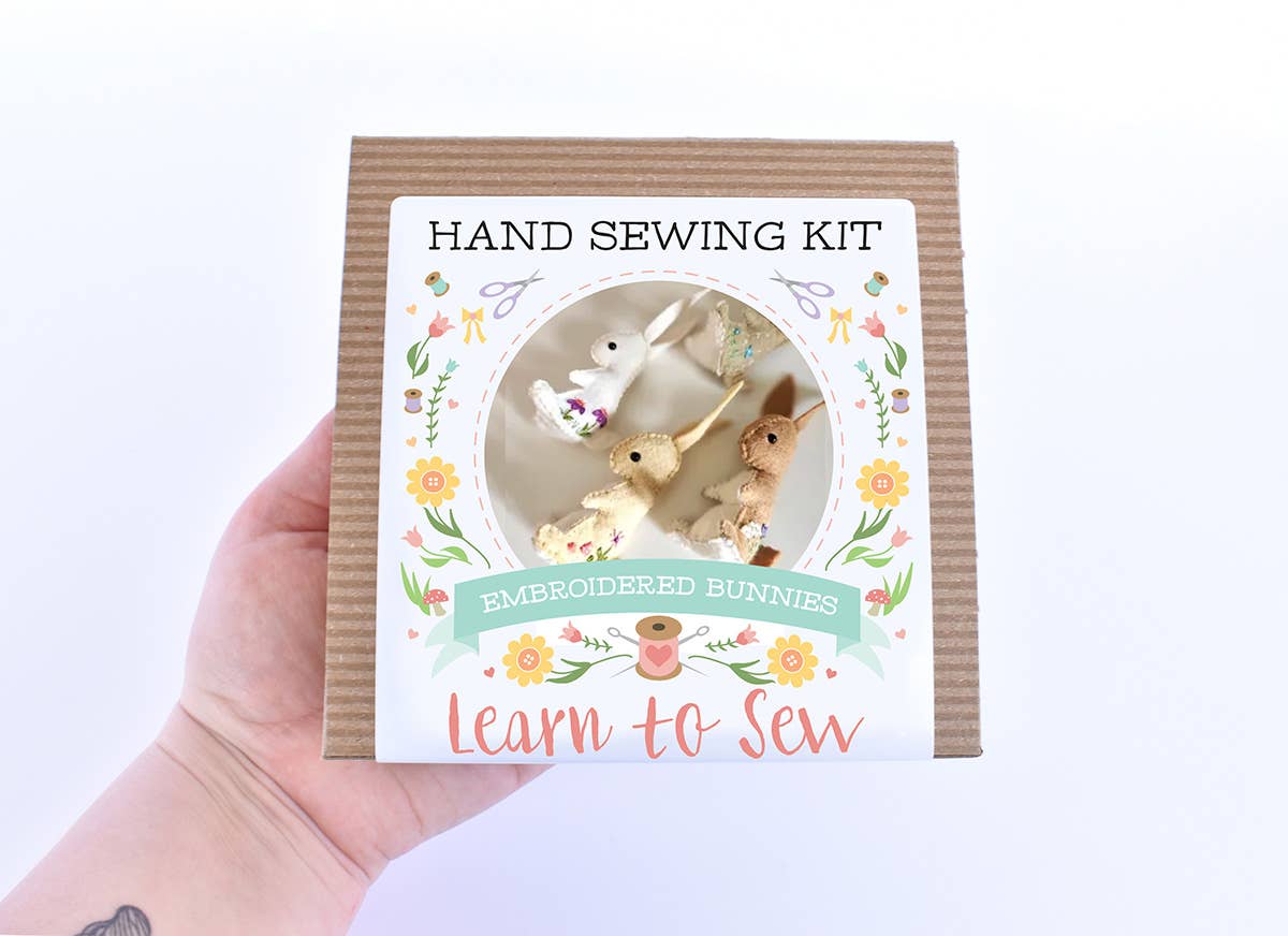 Embroidered Felt Bunny Sewing Kit by DelilahIris