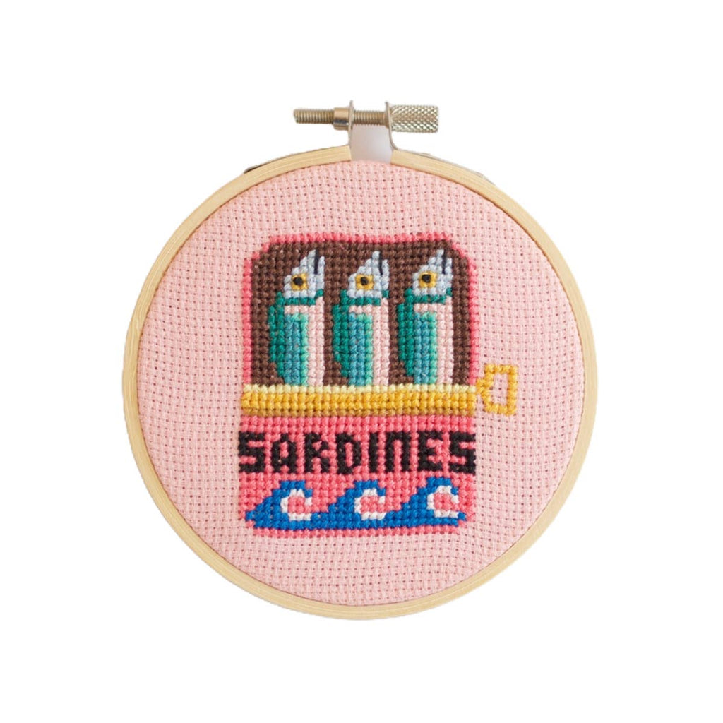 Sardines Cross Stitch Kit by Cotton Clara