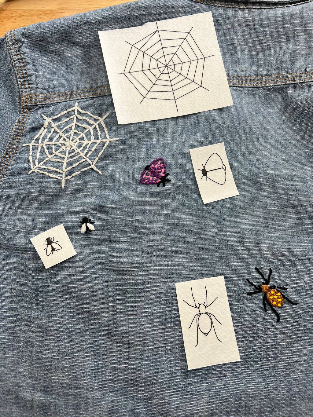 Stick the transfer on, embroider through it, rinse it away in the sink