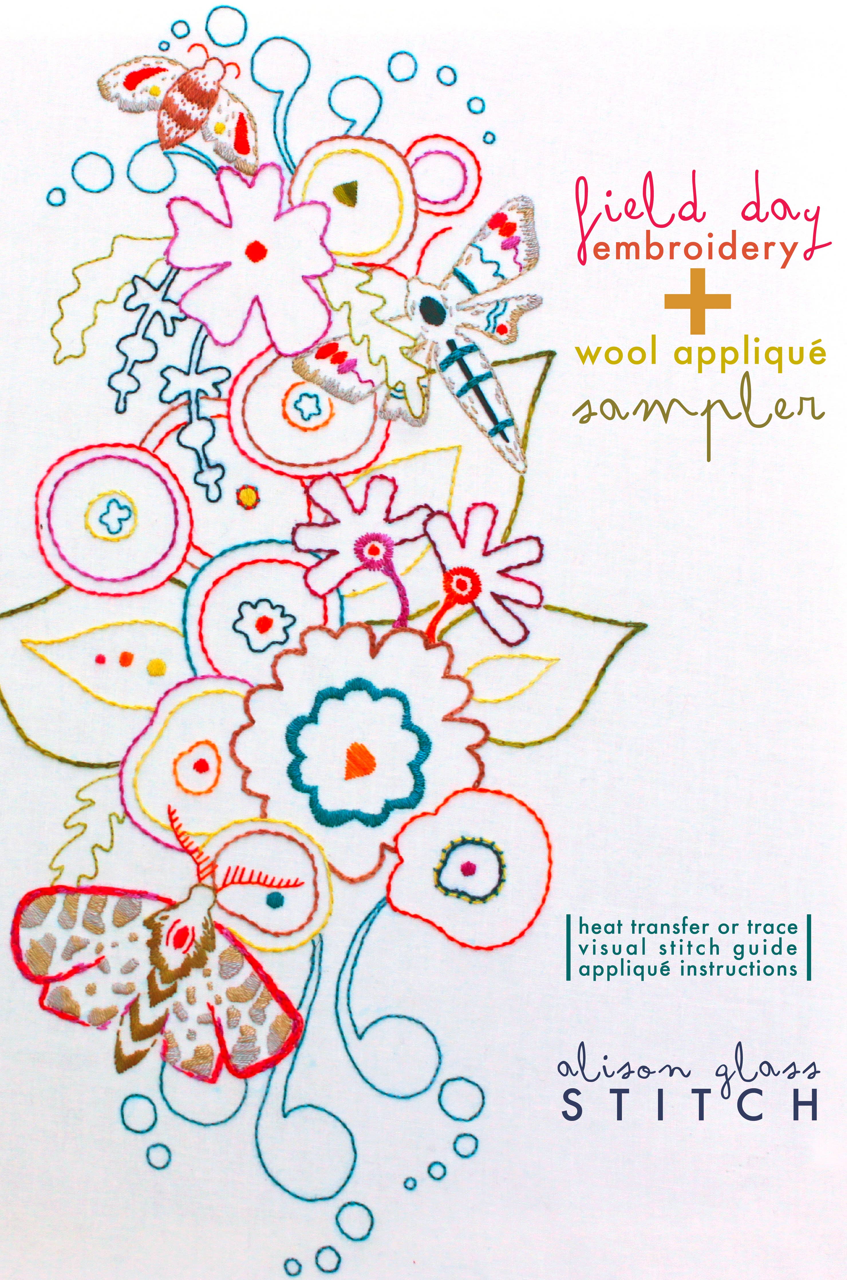 Field Day Embroidery + Wool Applique Sampler Pattern