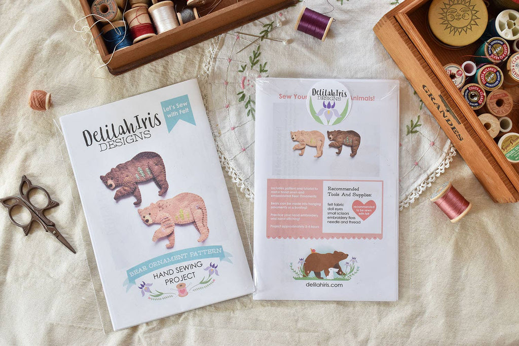 Felt Bear Ornament Sewing Pattern by DelilahIris