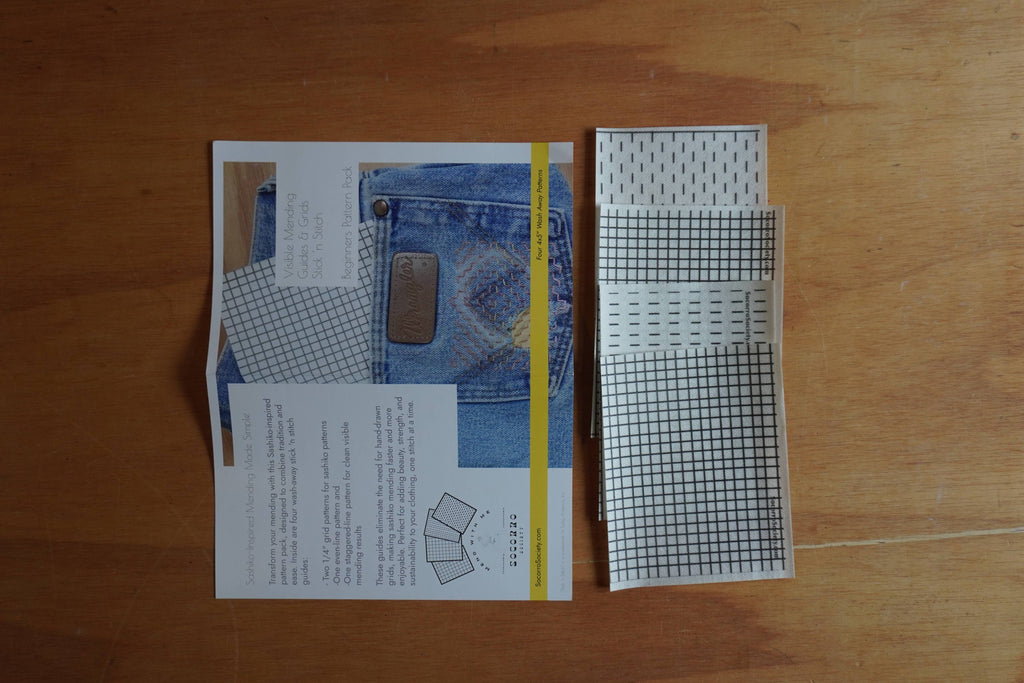 Socorro Society Visible Mending Stick N' Stitch Patterns- Beginners Starter Pack