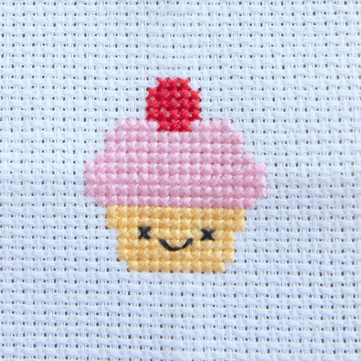 Kawaii Cupcake mini cross stitch kit by Marvling Bros