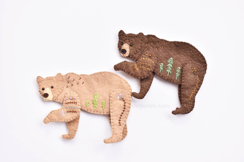 Felt Bear Ornament Sewing Pattern by DelilahIris