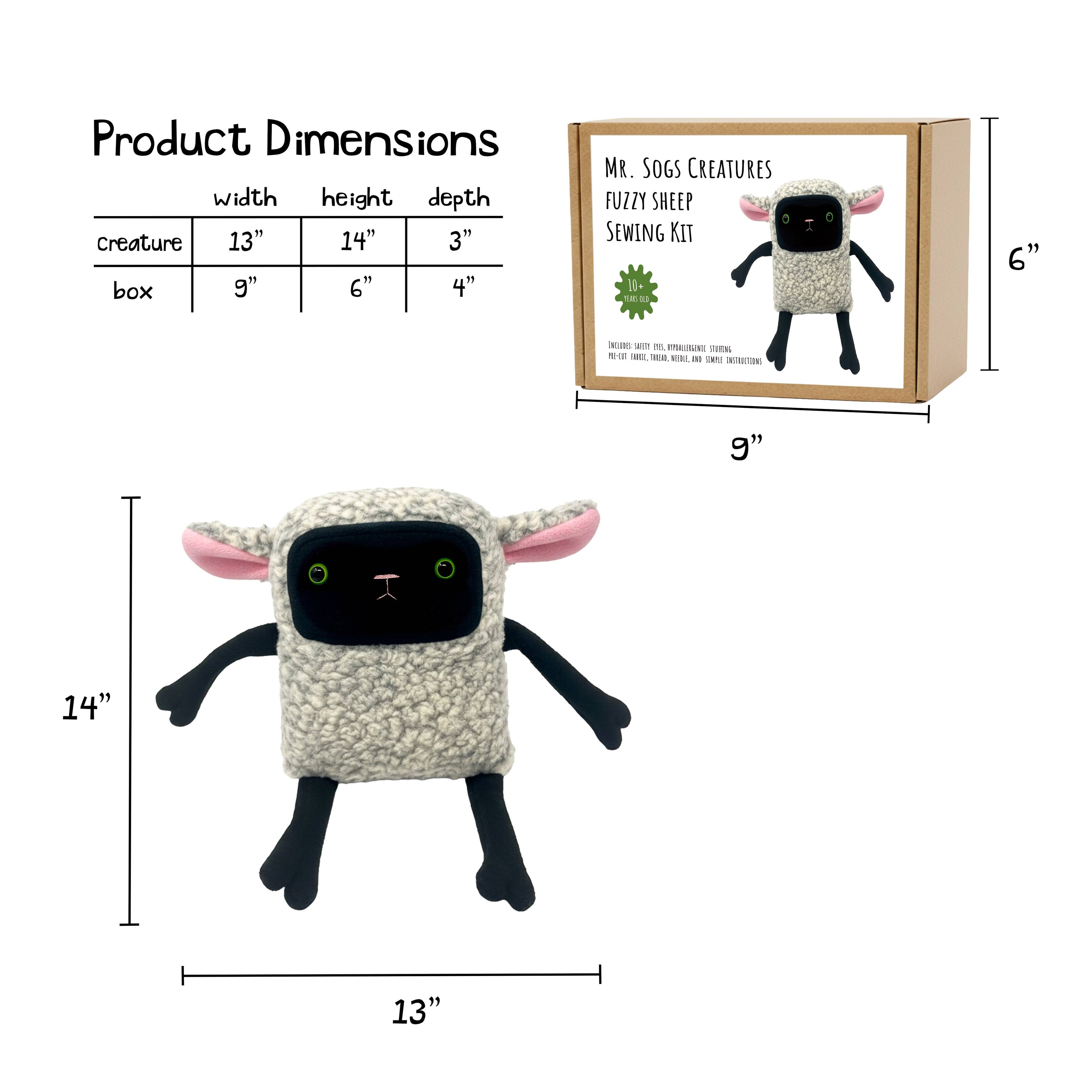 Mr. Sogs - Fuzzy Sheep DIY Plush Sewing Kit