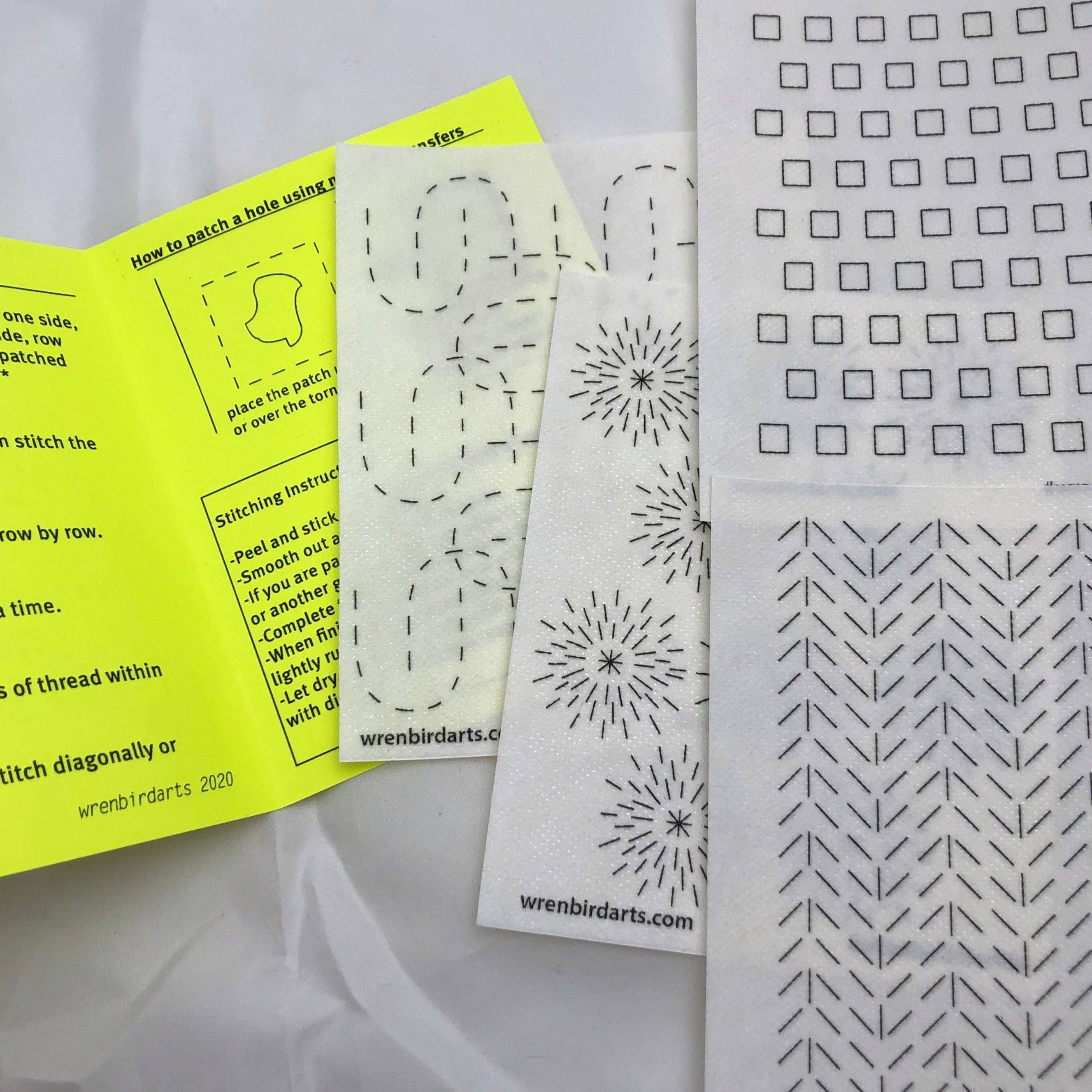 Wrenbird Arts mending transfers need no tracing paper, pencils or iron