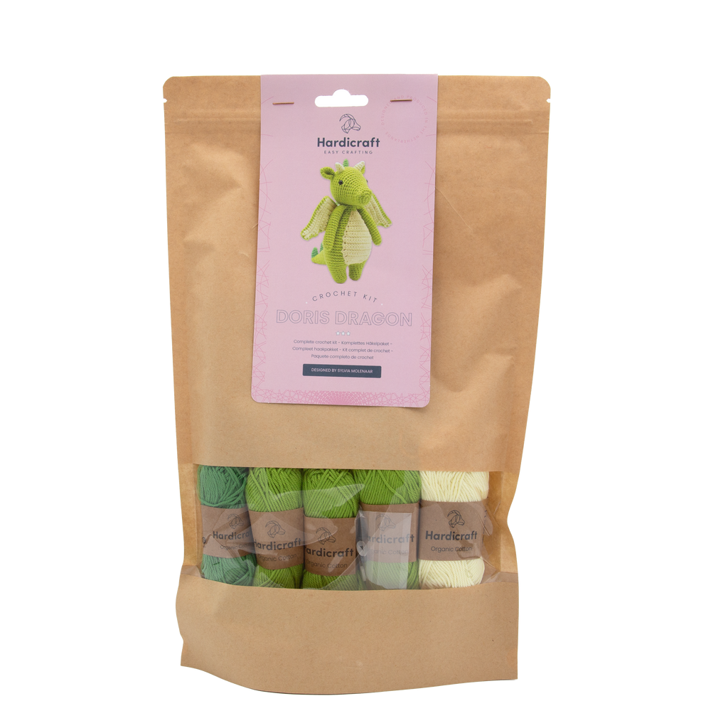 Doris dragon crochet kit, made in the Netherlands