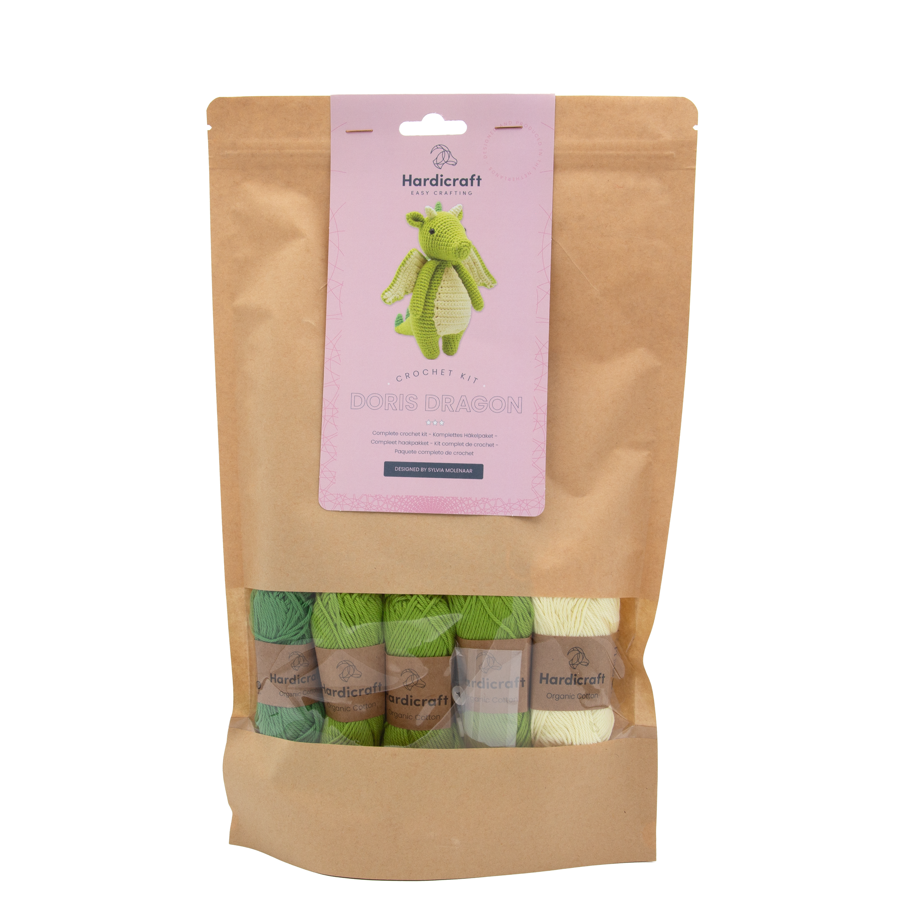 Doris dragon crochet kit, made in the Netherlands