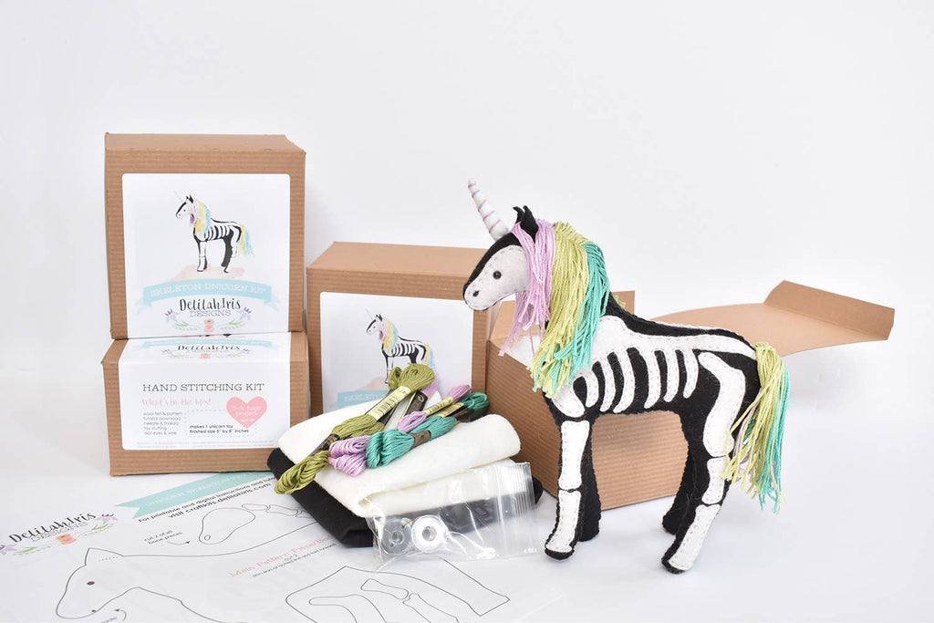 Skeleton Unicorn Felt Sewing Kit by DelilahIris