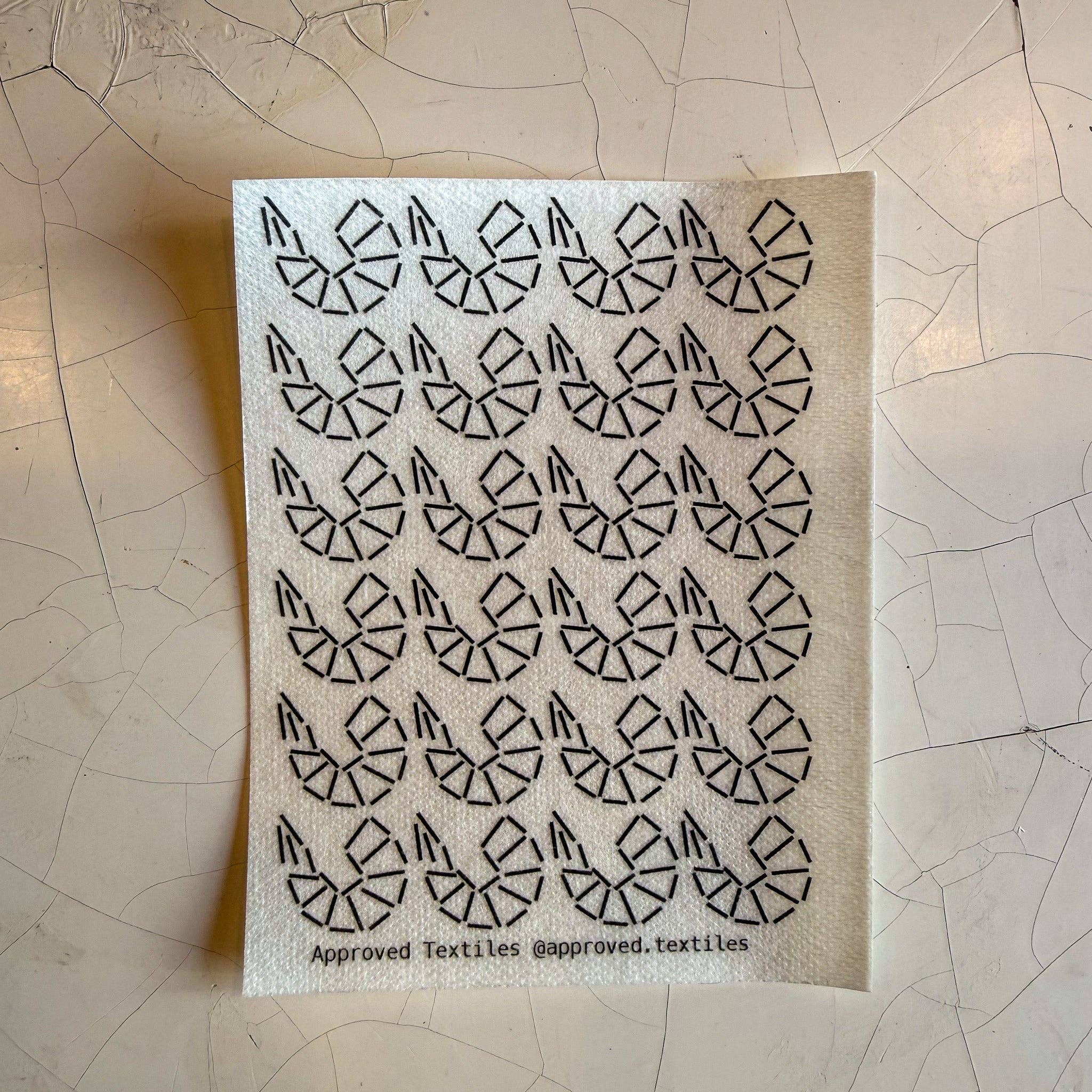 Shrimpshiko sashiko style shrimp patterns for hand stitched textile repair by Approved Textiles