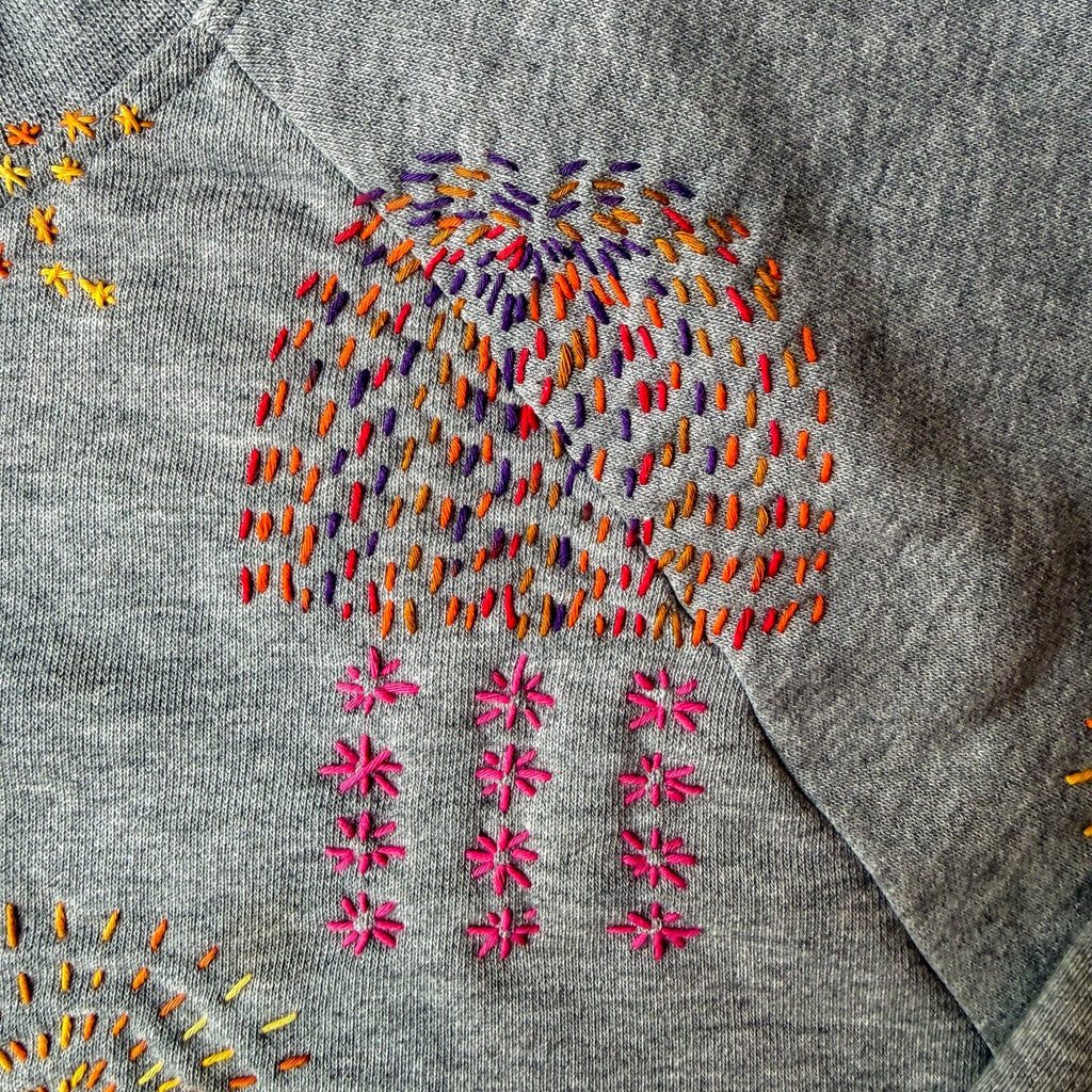 Hanabi Japanese firework embroidery transfers by Approved Textiles for textile repair