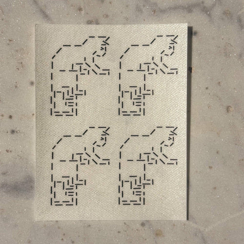 Catshiko wash-away mending transfers printed on water-soluble stabilizer, 4.25 x 5.5 inches per cut-out