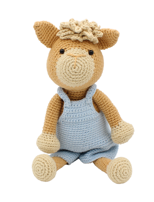 Bram alpaca amigurumi crochet kit, 100% organic cotton yarn