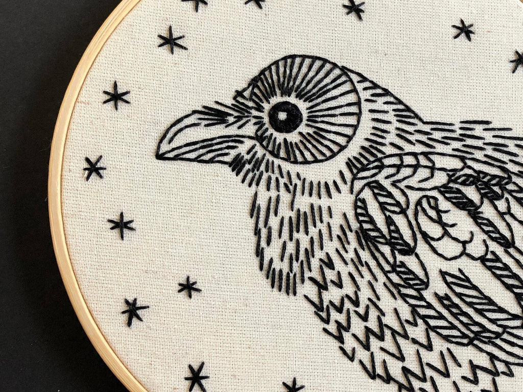 Raven Nevermore complete embroidery kit from The Stitch
