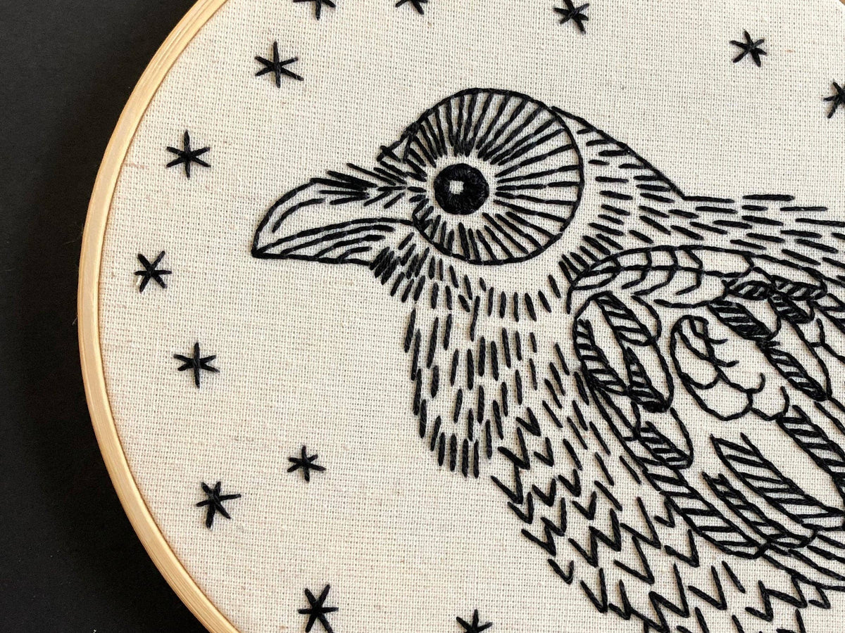 Raven Nevermore complete embroidery kit from The Stitch
