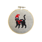 Christmas Cat Cross Stitch Kit by Cotton Clara
