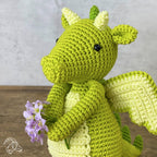 Doris dragon amigurumi crochet kit, 100% organic cotton yarn