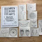 Fruit and vegetable embroidery transfers by Wrenbird Arts