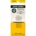 John James tapestry needles in assorted sizes 24 and 26, blunt tip for cross stitch and needlepoint
