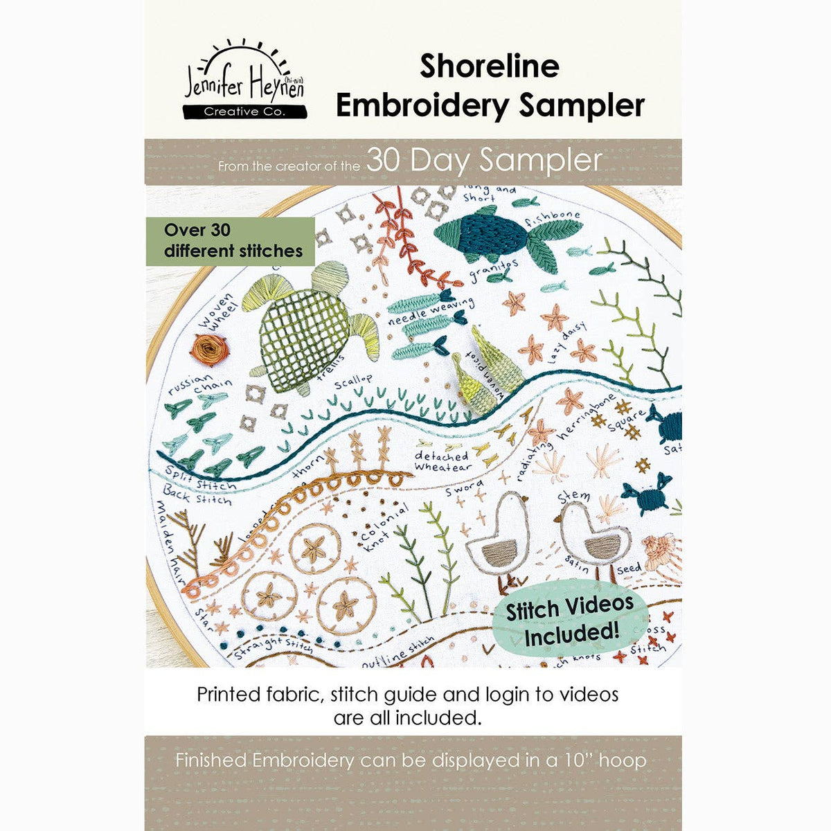Shoreline Embroidery Sampler by Jennifer Heynen