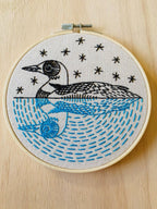 Loon embroidery kit packaging