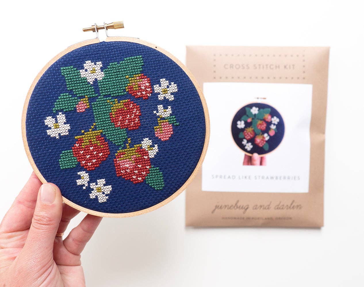 Spread Like Strawberries cross stitch kit by Junebug and Darlin, view 4