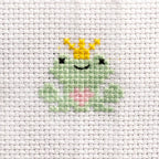 Kawaii Frog Prince mini cross stitch kit from The Stitch
