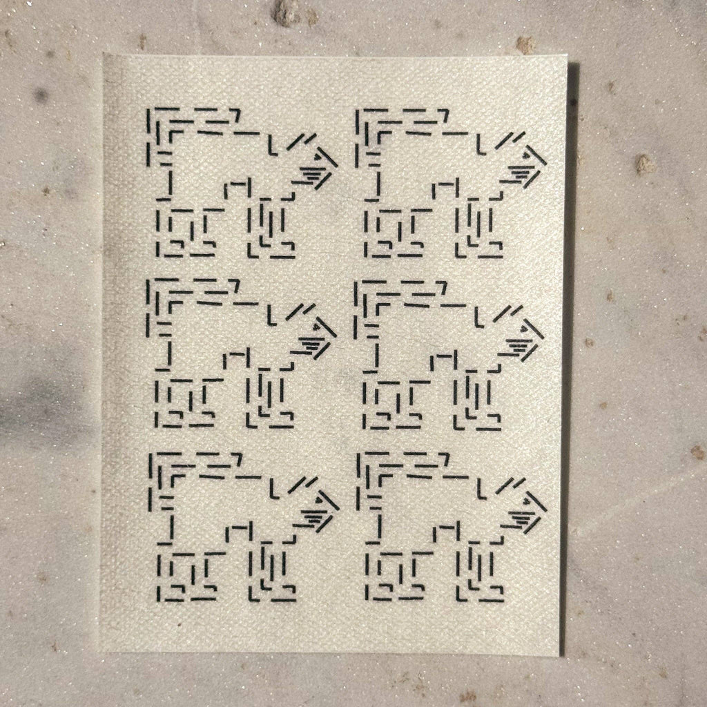 Catshiko geometric cat mending patterns for repairing denim, jackets and worn clothing