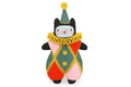 Harlequin Cat felt doll kit by Kiriki Press, a black cat in a diamond jester costume