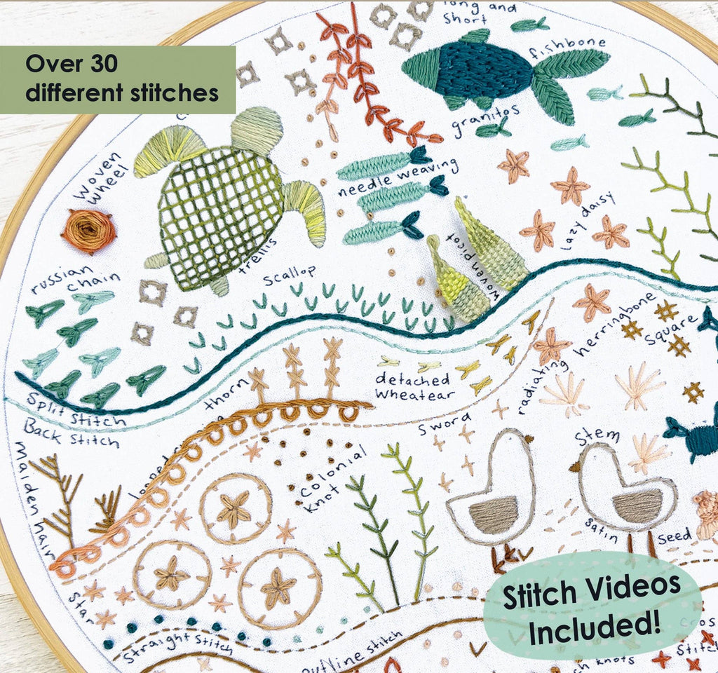 Shoreline Embroidery Sampler by Jennifer Heynen