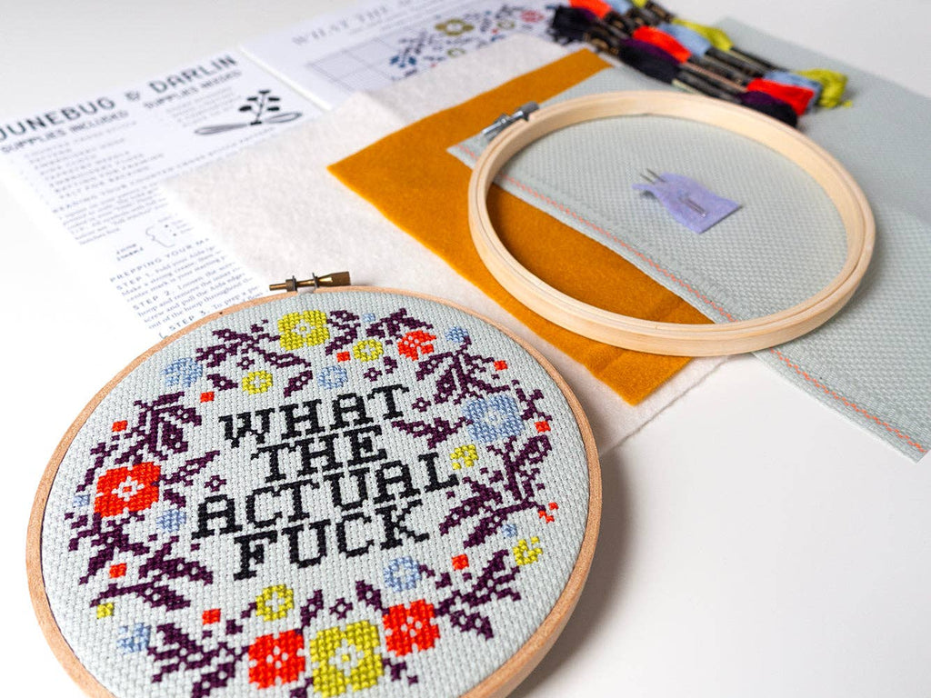 What the Actual Fuck cross stitch kit by Junebug and Darlin, view 5