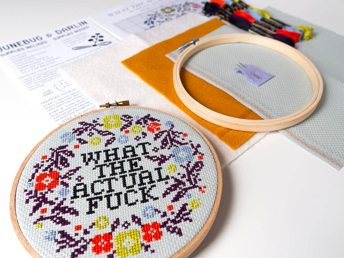 What the Actual Fuck cross stitch kit by Junebug and Darlin, view 5