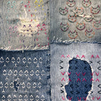 The four cat patterns in Set #6: Cat Heads, Sitting Cat, Ears and Whiskers, Cat Faces