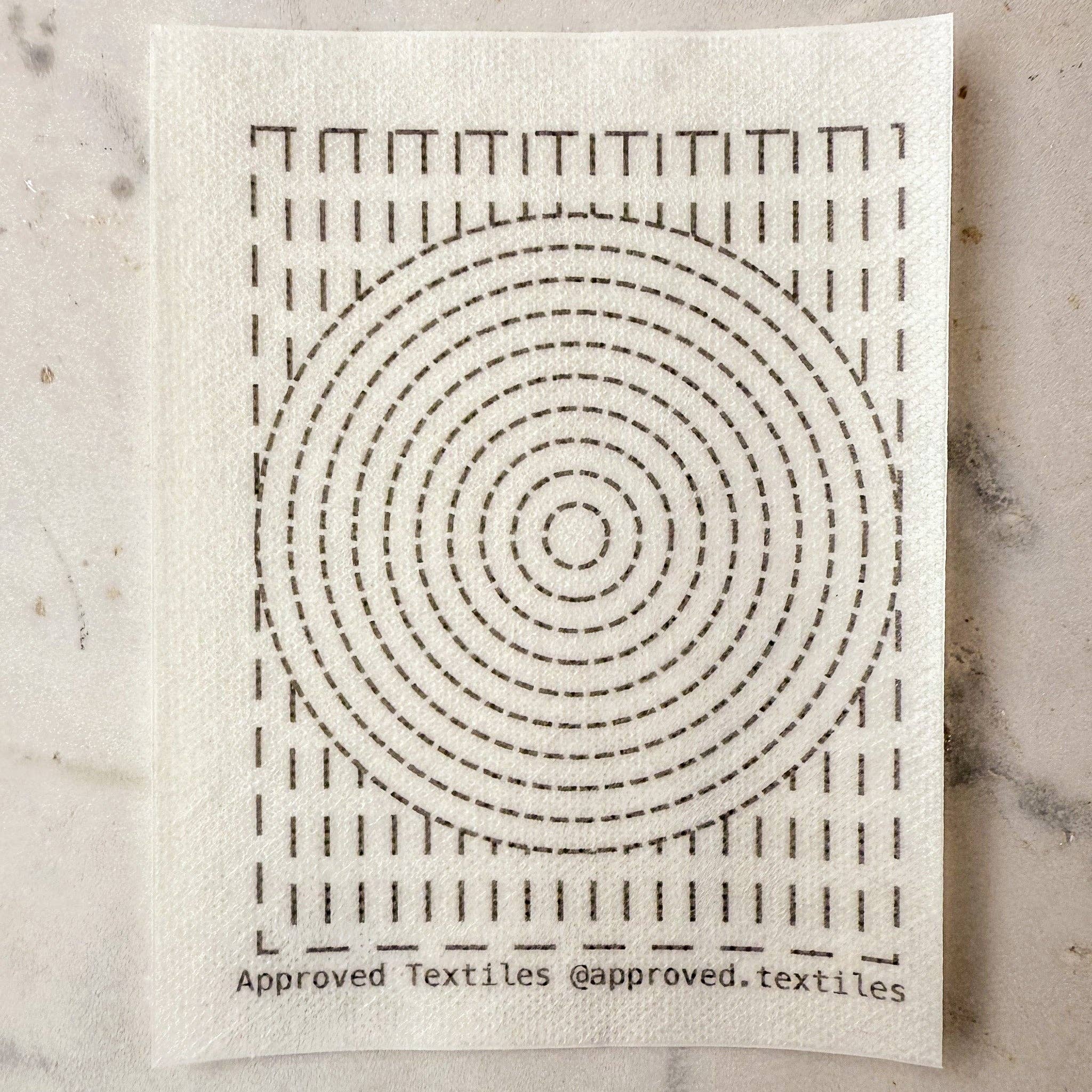 Eva Hesse geometric mending patterns for repairing denim, jackets and worn clothing