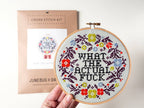 What the Actual Fuck cross stitch kit by Junebug and Darlin, view 2