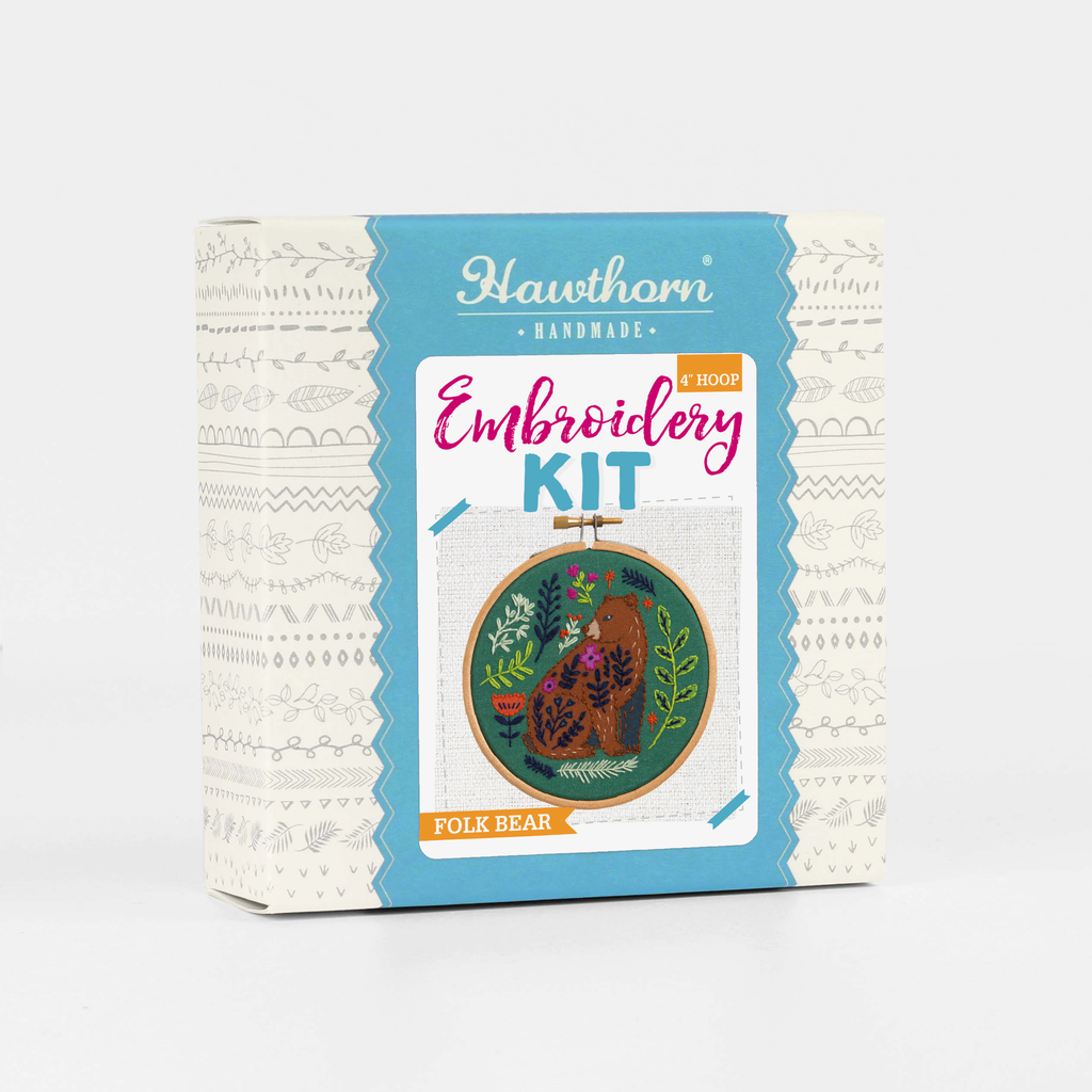 Folk Bear Mini Embroidery Kit by Hawthorn Handmade