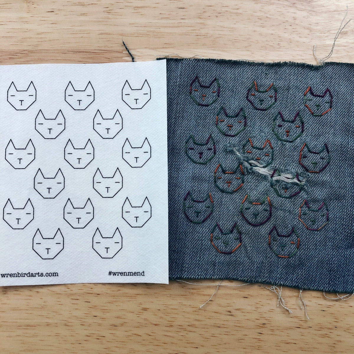 Set #6 Pink Cat in its compostable sleeve with printed instructions