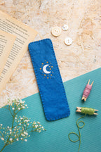 Hare felt bookmark in use in a book